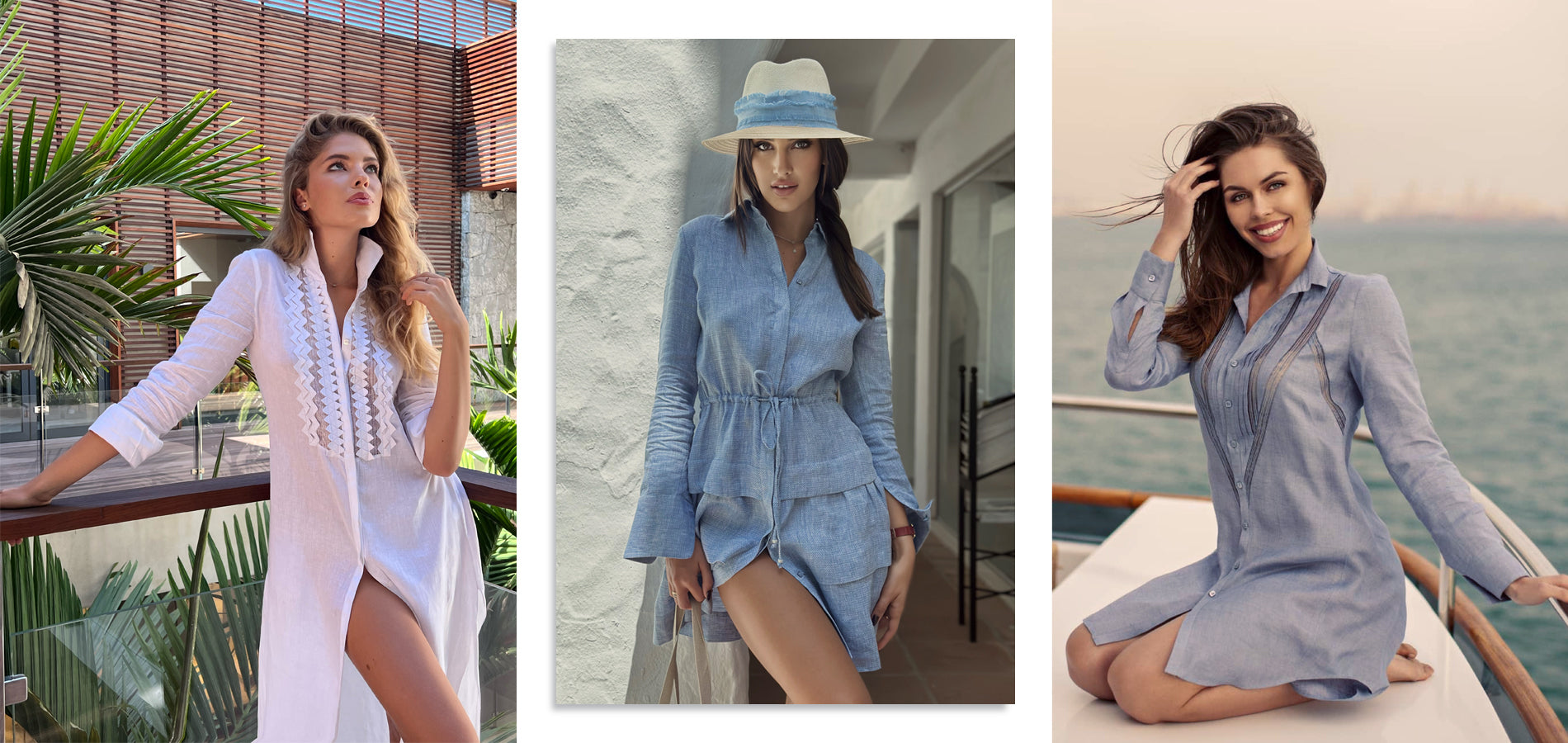 Women's Linen Dresses - 100% Capri collection for Woman