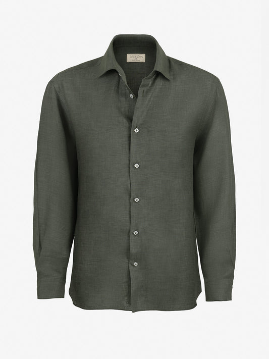 Camicia Hand Made green 100% Capri front