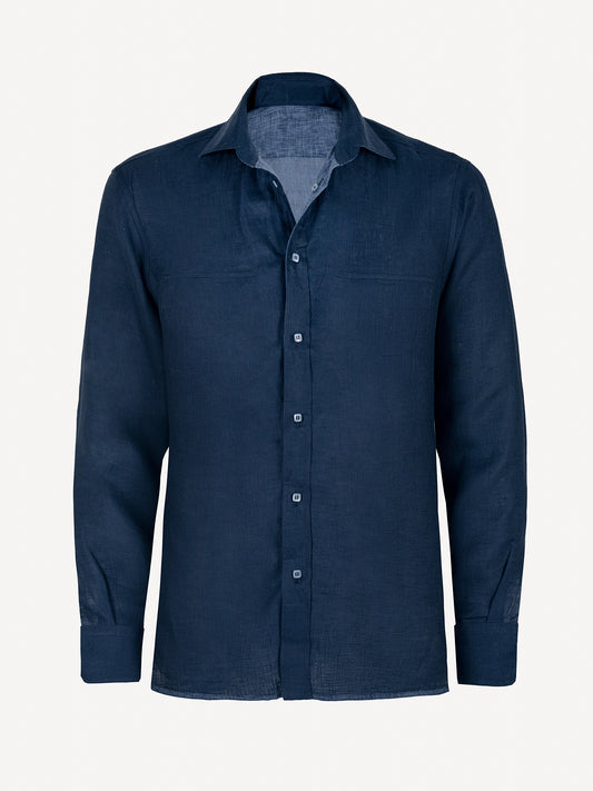 Reversible linen shirt Man