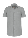 Camicia Short Sleeve 100% Capri light grey linen shirt front Camicia Short Sleeve 100% Capri light grey linen shirt front