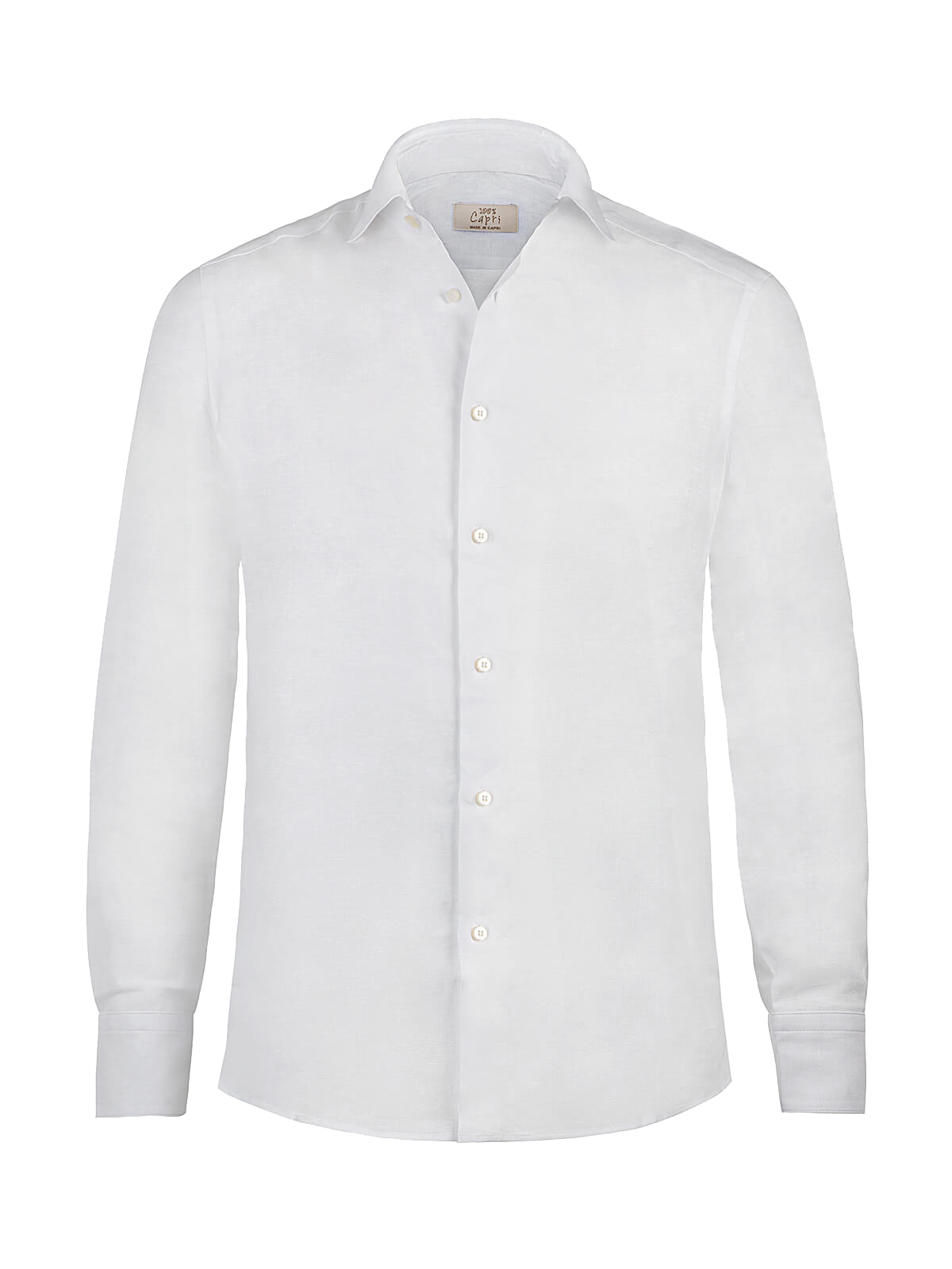 Camicia Mykonos 100% Capri white linen shirt front