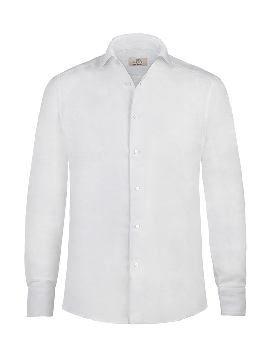 Camicia Mykonos 100% Capri white linen shirt front