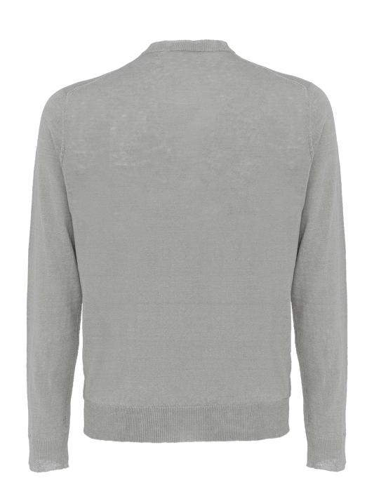 T-Shirt M/L for man 100% Capri linen light grey t-shirt back