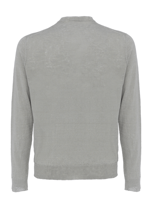 T-Shirt M/L for man 100% Capri linen light grey t-shirt back