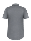 Camicia Short Sleeve 100% Capri dark grey linen shirt back