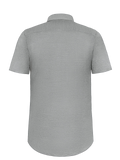 Camicia Short Sleeve 100% Capri light grey linen shirt back