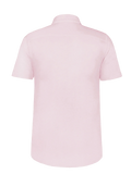 Camicia Short Sleeve 100% Capri pink linen shirt back