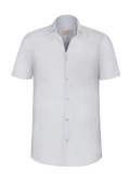 Camicia Short Sleeve 100% Capri white linen shirt front Camicia Short Sleeve 100% Capri white linen shirt front