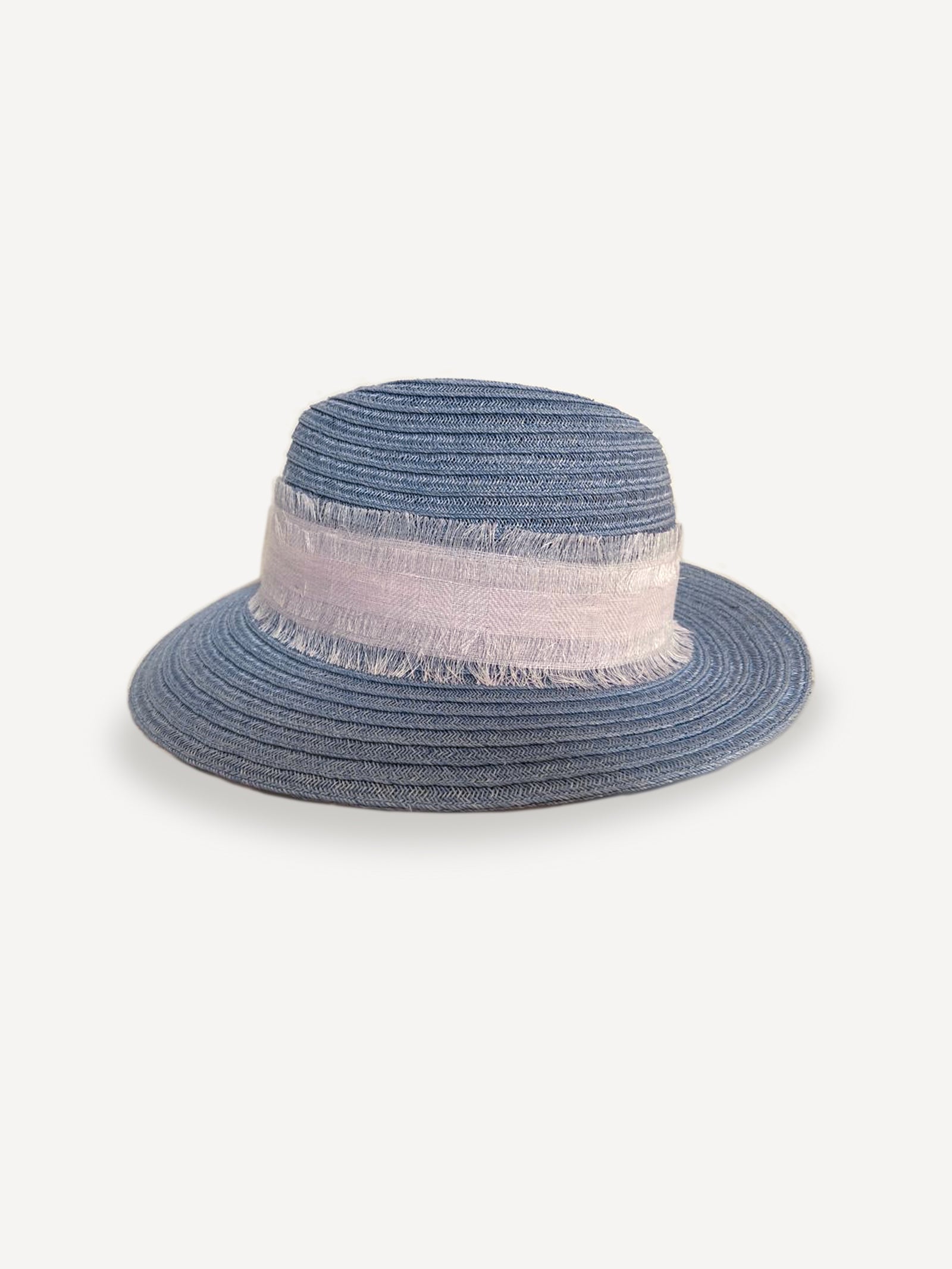 Capri Linen Hat for woman 100% Capri pink and jeans hat detail
