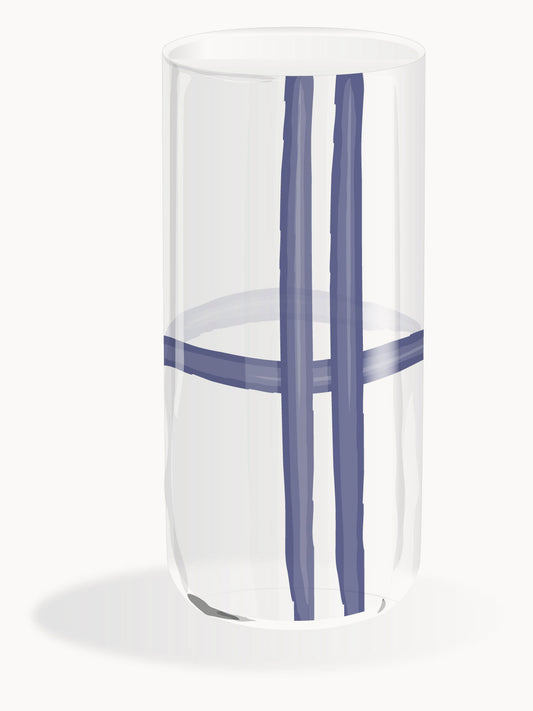 drink glass blue lines 100% Capri design