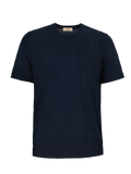 T-Shirt M/C 100% Capri blue linen t-shirt front