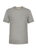 T-Shirt M/C 100% Capri light grey linen t-shirt front T-Shirt M/C 100% Capri light grey linen t-shirt front