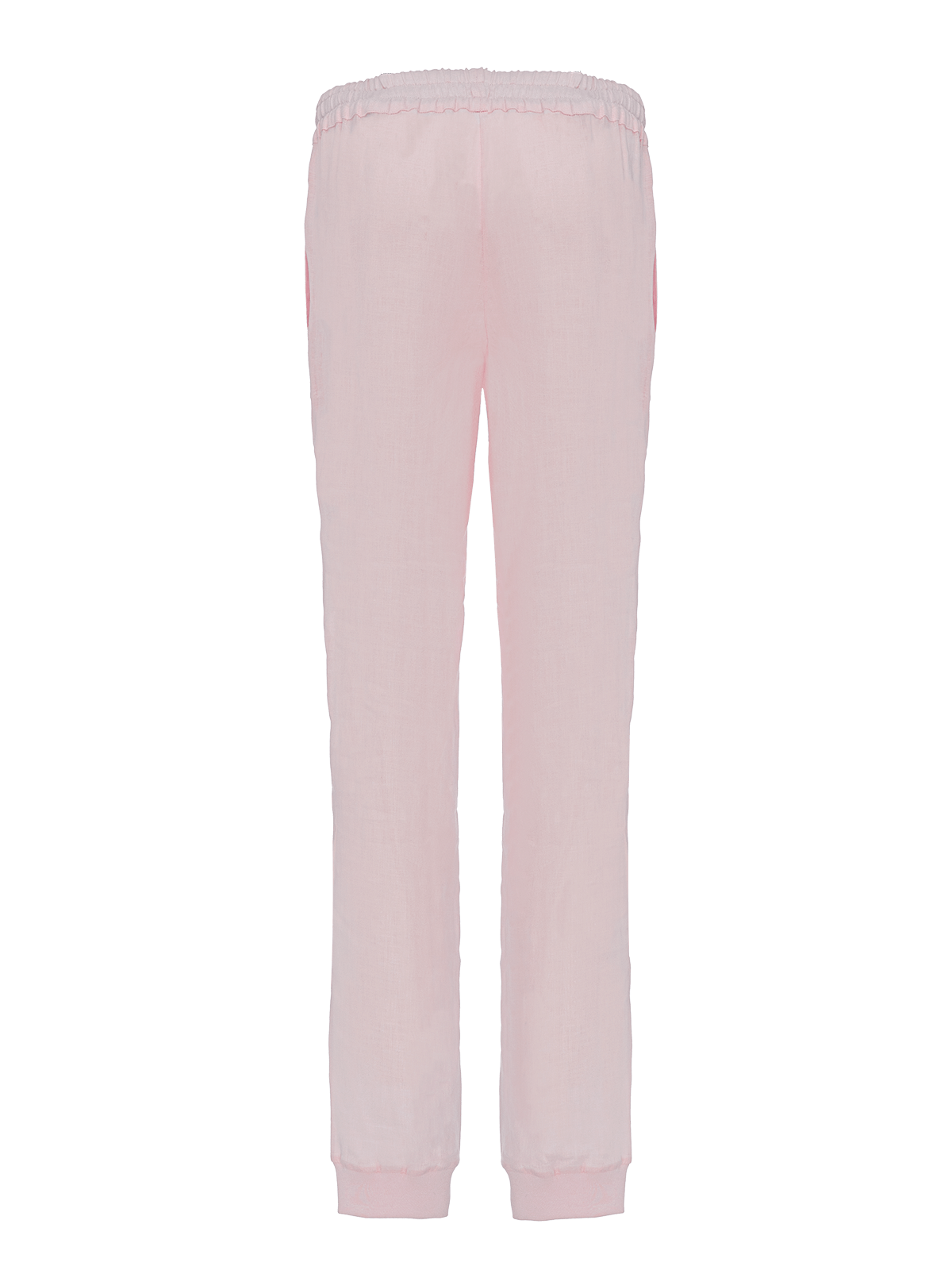 Miami Linen Pants for woman 100 % Capri linen pink pant back
