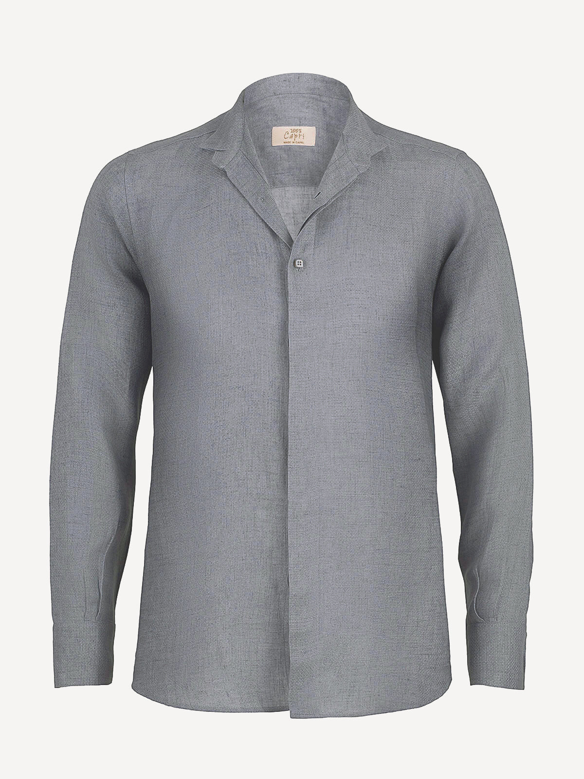 Tiberio Linen Shirt Dark Grey Front Tiberio Linen Shirt Dark Grey Front