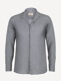 Tiberio Linen Shirt Dark Grey Front Tiberio Linen Shirt Dark Grey Front