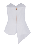 top nicole for women 100% capri linen white top back