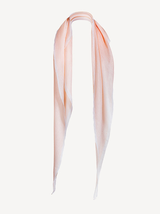 Rhombus Linen Scarf for women 100% Capri pink and white linen scarf