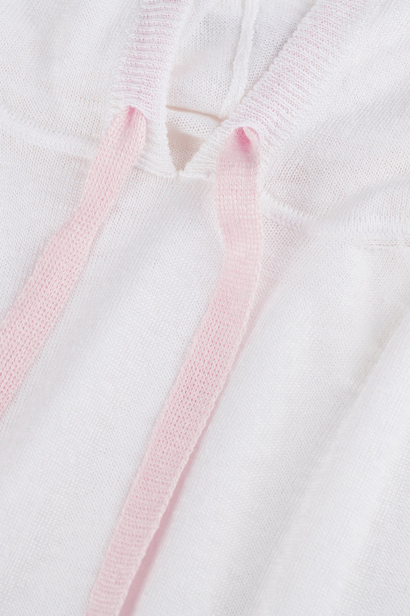 Polo Dubai 100% Capri white and pink linen polo detail