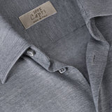 Camicia Short Sleeve 100% Capri dark grey linen shirt detail Camicia Short Sleeve 100% Capri dark grey linen shirt detail