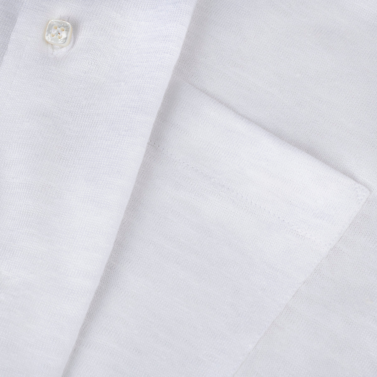 Camicia Short Sleeve 100% Capri white linen shirt detail Camicia Short Sleeve 100% Capri white linen shirt detail