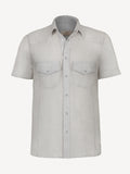 Camicia Denim front light grey color 100% Capri Camicia Denim front light grey color 100% Capri