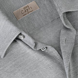 Camicia Short Sleeve 100% Capri light grey linen shirt detail Camicia Short Sleeve 100% Capri light grey linen shirt detail