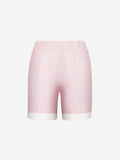 Short Brio 100% Capri pink and white linen short front Short Brio 100% Capri pink and white linen short front