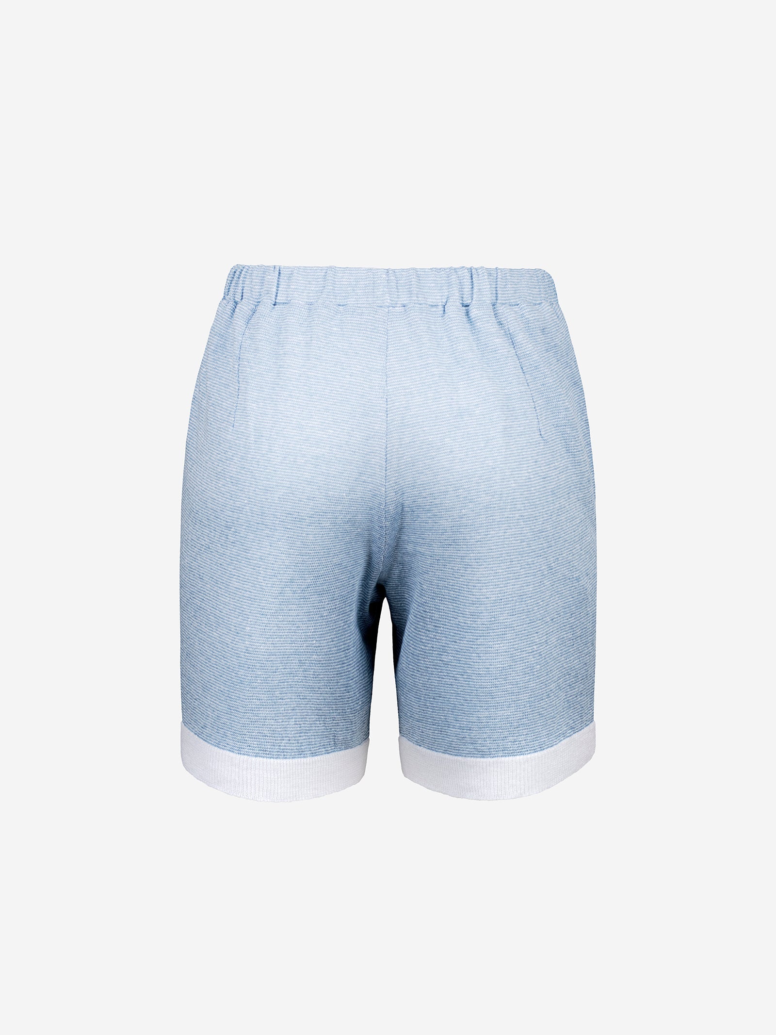 Short Brio 100% Capri blue and white linen short back Short Brio 100% Capri blue and white linen short back