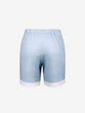 Short Brio 100% Capri blue and white linen short back Short Brio 100% Capri blue and white linen short back