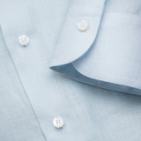 Camicia Mykonos 100% Capri aquamarine linen shirt detail Camicia Mykonos 100% Capri aquamarine linen shirt detail