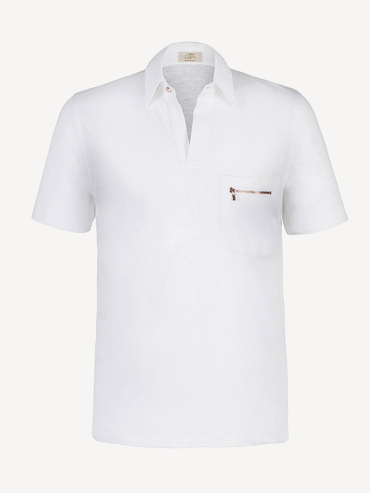 Polo Taschino Zip White 100% Capri Polo Taschino Zip White 100% Capri