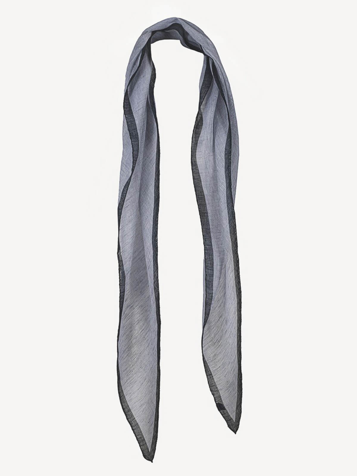 Rhombus Linen Scarf for women 100% Capri light grey and dark grey linen scarf