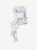 Top Fiore Grande 100% Capri white linen top back Top Fiore Grande 100% Capri white linen top back