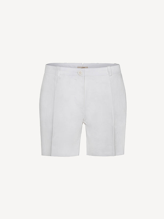 Bermuda Cannes 100% Capri white linen pant front