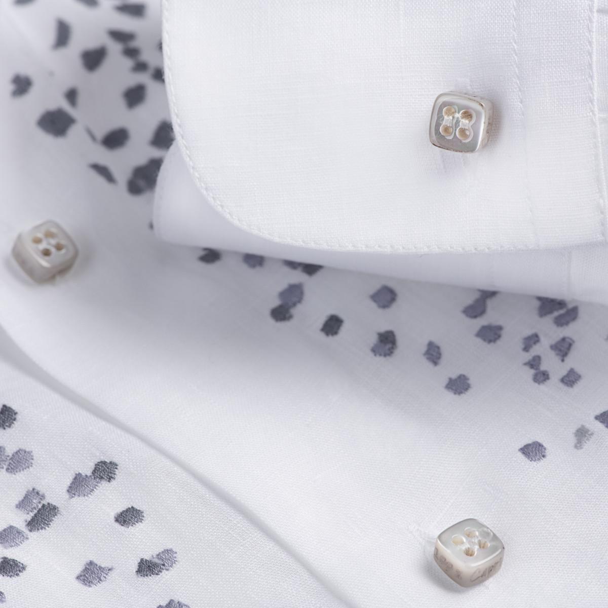 Camicia Coffee white and gray buttons detail 100% Capri Camicia Coffee white and gray buttons detail 100% Capri