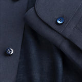 Camicia Mykonos 100% Capri blue linen shirt detail Camicia Mykonos 100% Capri blue linen shirt detail