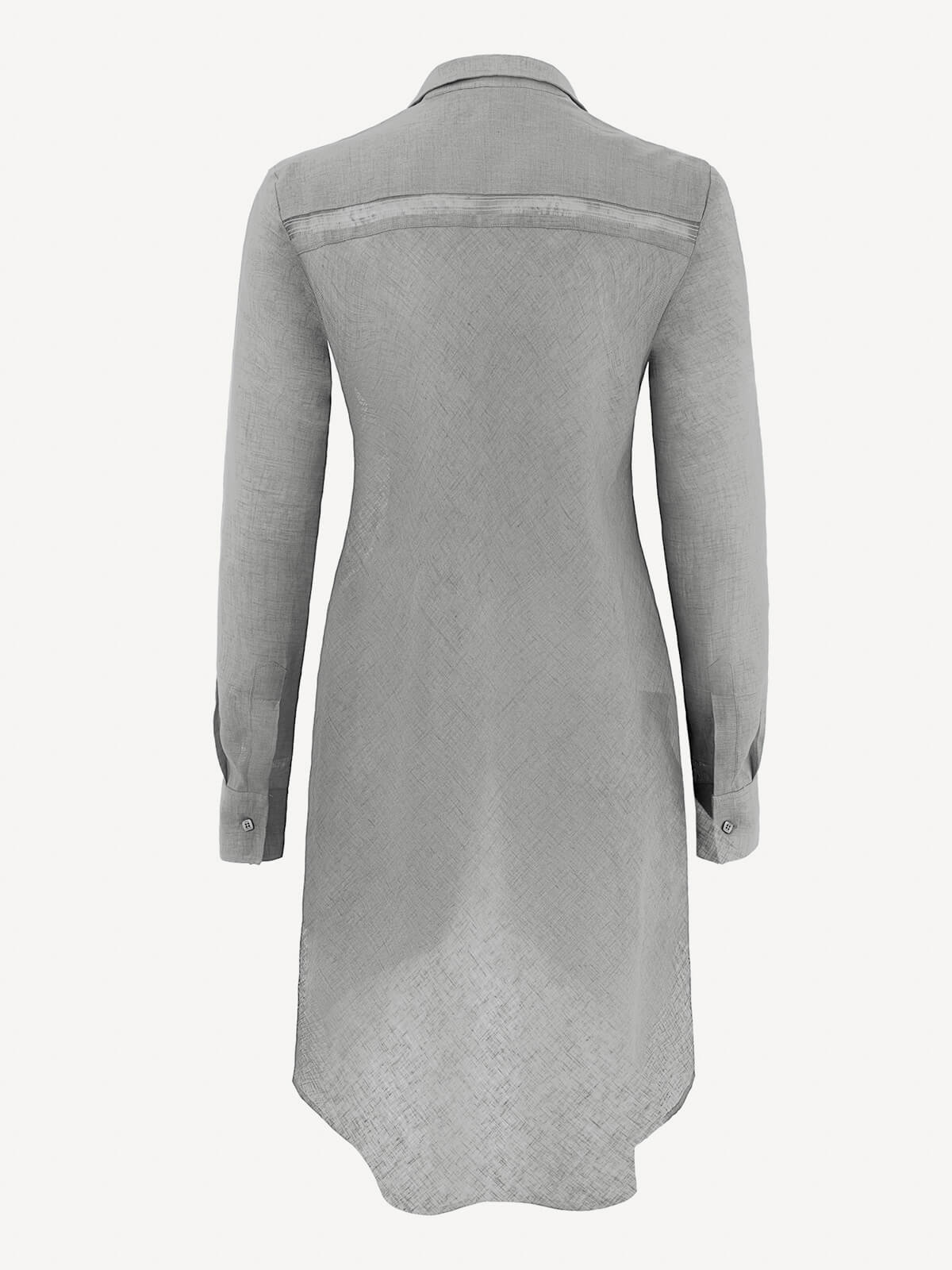 Camicia Royal 100% Capri light grey linen shirt back