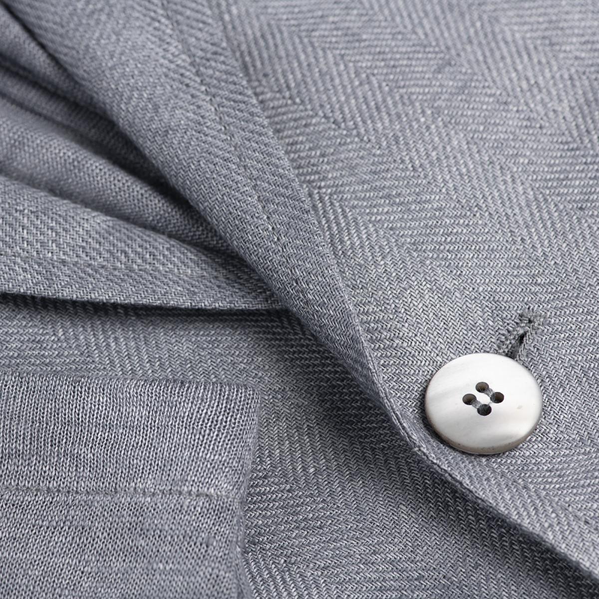Giacca Sud Man 100% Capri dark grey linen jacket detail Giacca Sud Man 100% Capri dark grey linen jacket detail