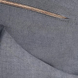 Short linen pants zip  for woman 100% Capri dark grey linen pant detail Short linen pants zip  for woman 100% Capri dark grey linen pant detail