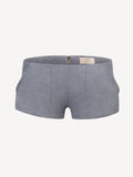 Short linen pants zip  for woman 100% Capri dark grey linen pant front Short linen pants zip  for woman 100% Capri dark grey linen pant front