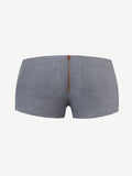 Short linen pants zip  for woman 100% Capri dark grey linen pant back Short linen pants zip  for woman 100% Capri dark grey linen pant back