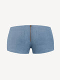 Short linen pants zip  for woman  100% Capri jeans linen pant back Short linen pants zip  for woman  100% Capri jeans linen pant back