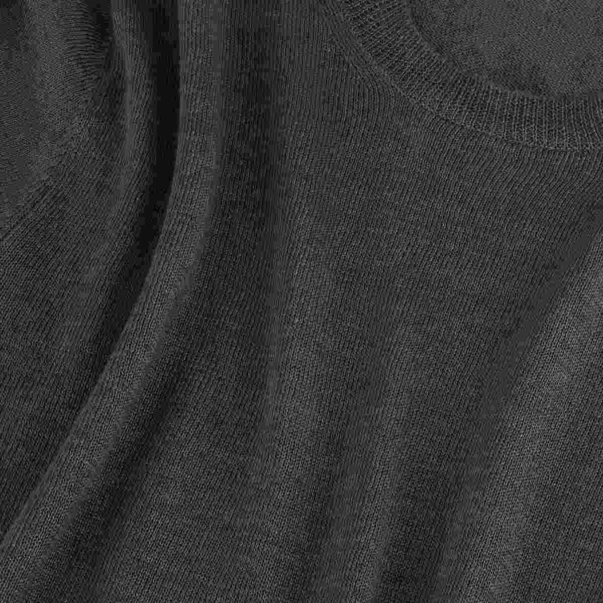 T-Shirt M/C 100% Capri dark grey linen t-shirt detail