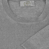 T-Shirt M/C 100% Capri light grey linen t-shirt detail