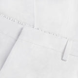 Pantalone Martin 100% Capri white linen pant detail Pantalone Martin 100% Capri white linen pant detail