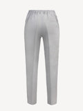 Pantalone Martin 100% Capri light grey linen pant back Pantalone Martin 100% Capri light grey linen pant back