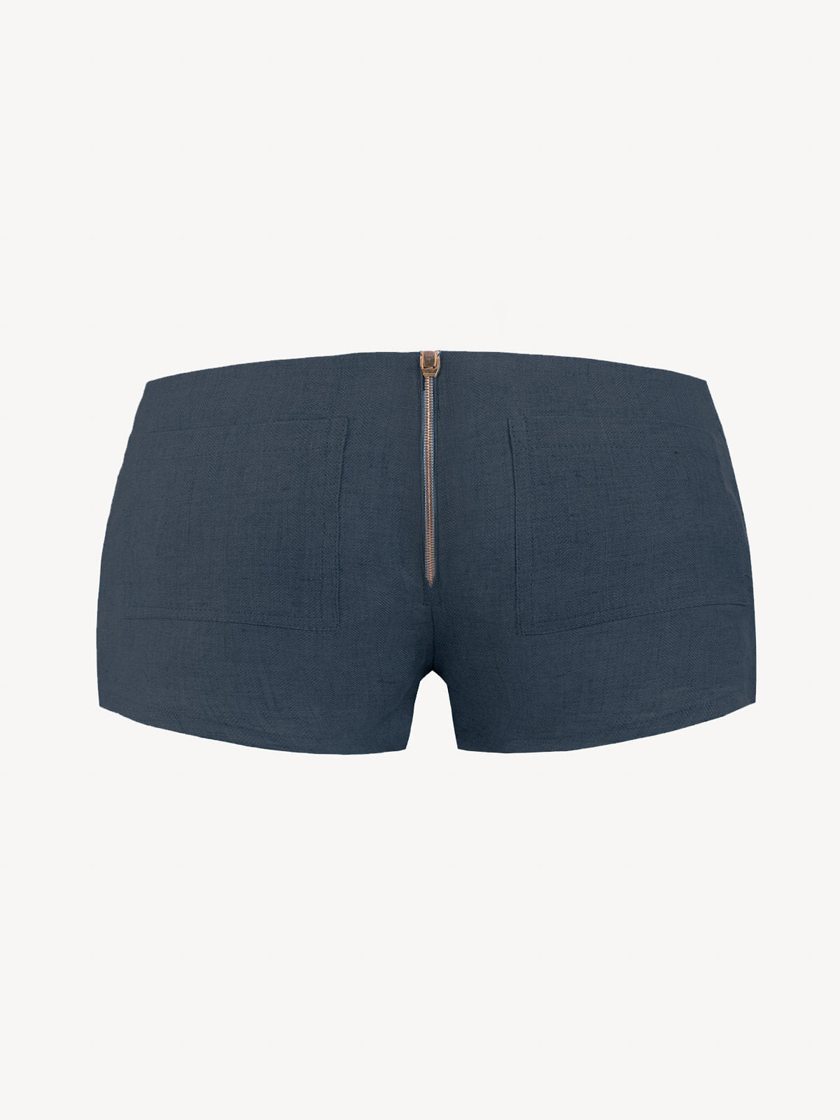 Short linen pants zip  for woman 100% Capri blue linen pant back Short linen pants zip  for woman 100% Capri blue linen pant back