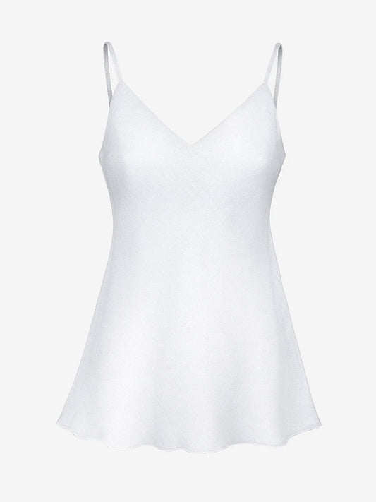 Top Betty 100% Capri white linen top front