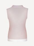 Top St Barth 100 Capri pink and white linen top back Top St Barth 100 Capri pink and white linen top back