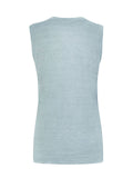Top V for woman 100% Capri linen aquamarine top back Top V for woman 100% Capri linen aquamarine top back